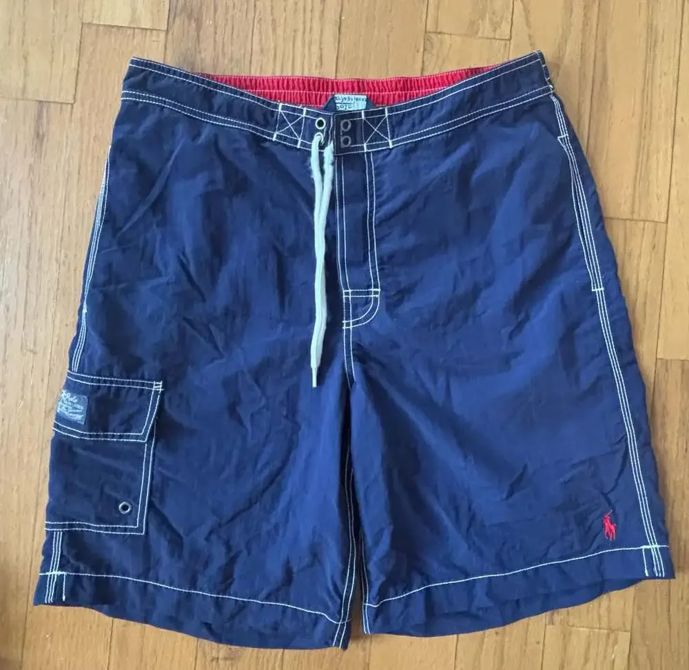 Polo Ralph Lauren VINTAGE Polo Ralph Lauren Board Shorts Mens Medium Blue Swim T